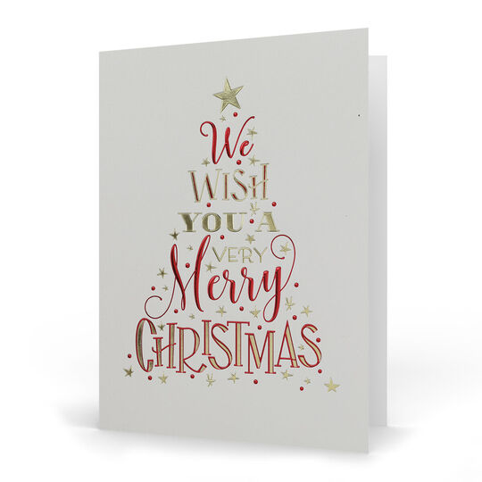 Holiday Greetings Tree Folded Holiday Cards